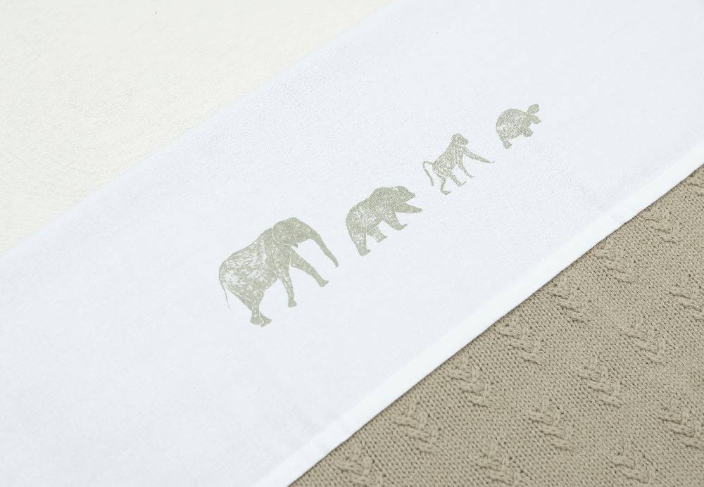Jollein Bettlaken Wiege 75x100cm Animals Olive Green Muttertagsangebot