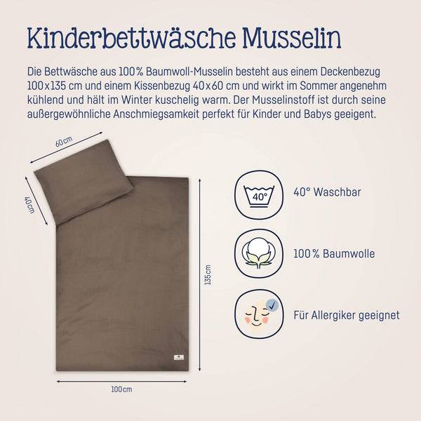 Julius Zöllner Bettwäsche aus Baumwollmusselin, Nougat Weihnachtsangebot