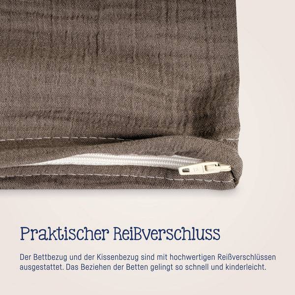 Julius Zöllner Bettwäsche aus Baumwollmusselin, Nougat Weihnachtsangebot