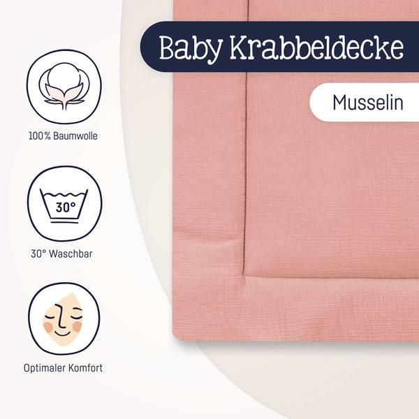 Julius Zöllner Krabbeldecke, dusty rose Super Sparpreis