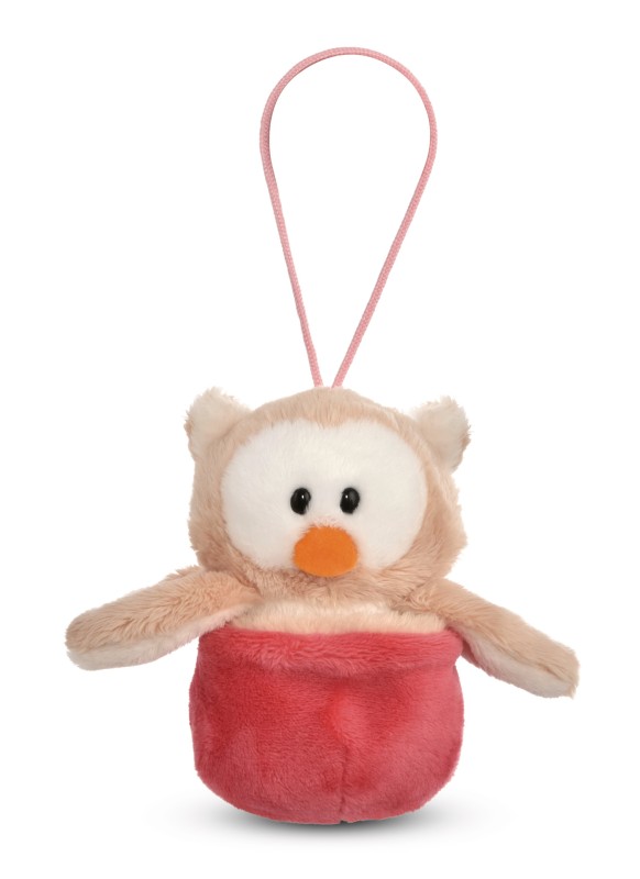 NICI Wendekuscheltier Eule Owluna rosa mit Loop NICI GREEN Kostenloser Versand international