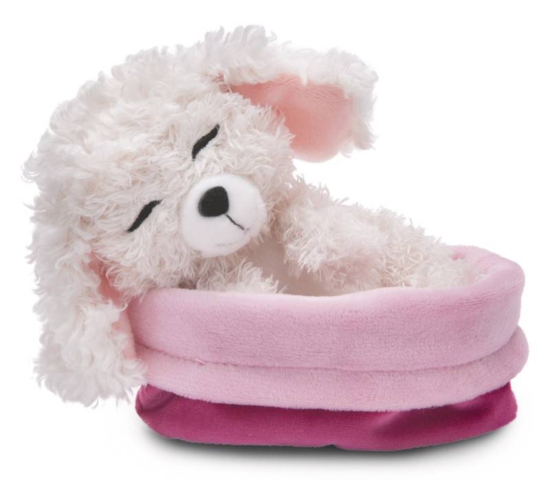 NICI Kuscheltier Sleeping Pets weißer Pudel 12cm im Körbchen NICI GREEN Bis zu 50% Rabatt