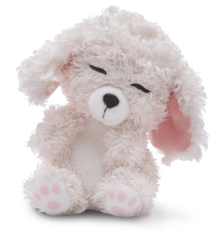 NICI Kuscheltier Sleeping Pets weißer Pudel 12cm im Körbchen NICI GREEN Bis zu 50% Rabatt