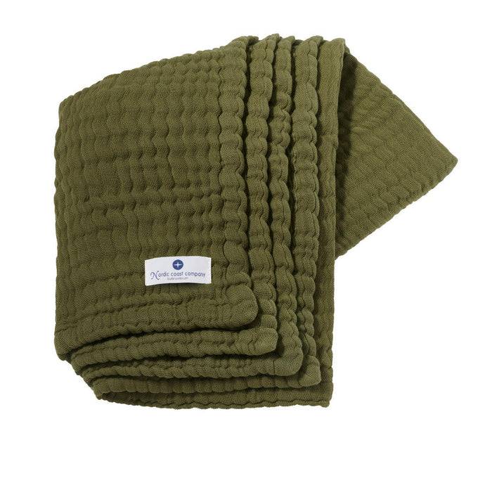 Nordic Coast Company Musselin Decke Oliv 50% Rabatt mit kostenlosem Versand