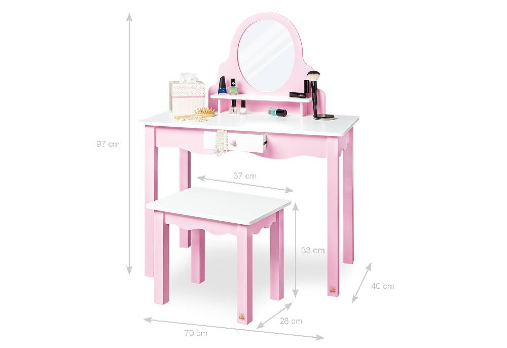 Pinolino Kinderschminktisch 'Jasmin' inkl. Hocker, 2-tlg Zeitlich begrenztes Angebot