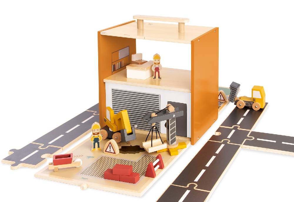 Pinolino Spielwelt 'Baustelle Gustav' mit Zubehör Blitzangebot