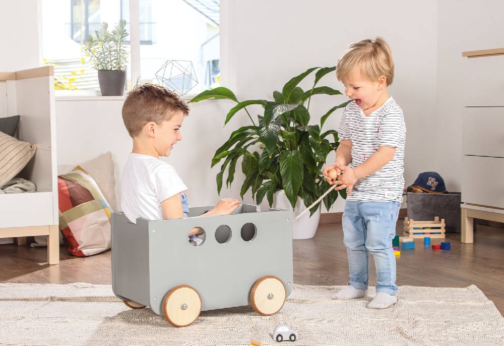 Pinolino Spielzeugkiste mit Rollen 'Jim', grau Clearance-Verkauf
