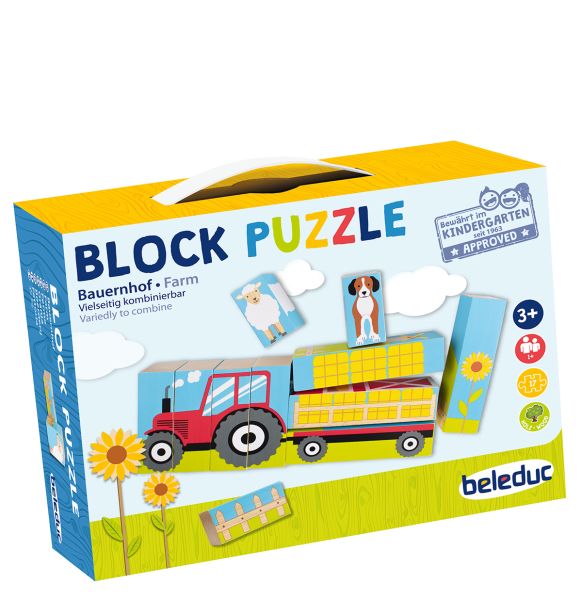 Schildkröt Manufaktur Block-Puzzle Farm by Beleduc Fabrikverkauf