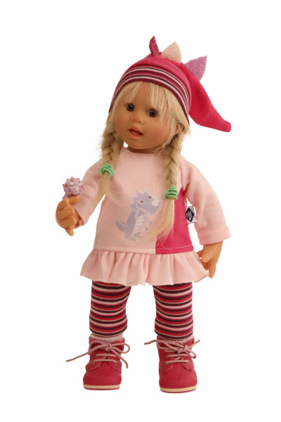 Schildkröt Manufaktur Puppe Müller-Wichtel Emma 30 cm blonde Haare, Drachen-Kleidung Outlet