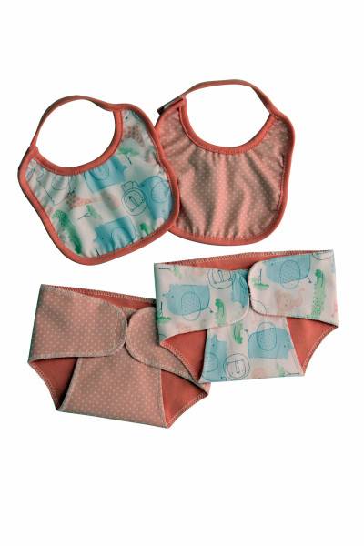 Schildkröt Manufaktur Kleidung Windel/Latz rose zu Puppe 32 -52 cm Neueste Stile