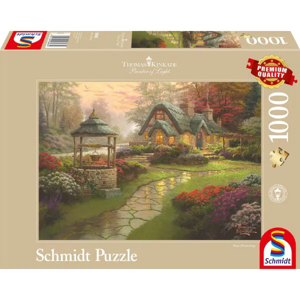 Schmidt Spiele Thomas Kinkade: Painter of Light - Haus mit Brunnen, 1.000 Teile Puzzle 50% Rabatt für begrenzte Zeit