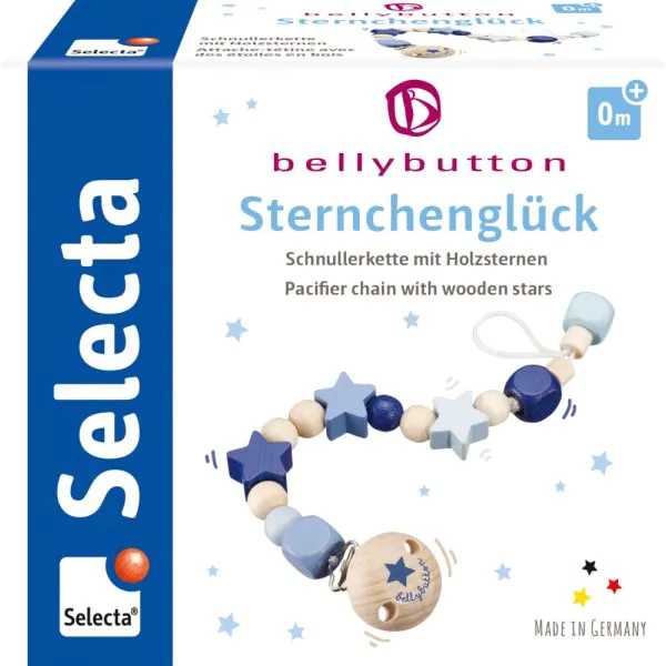 Schmidt Spiele bellybutton: Schnullerkette Sternchenglück blau Begrenzte Freigabe