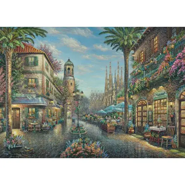 Schmidt Spiele Thomas Kinkade Studios: Spanisches Straßencafé, 1.000 Teile Puzzle Blitzangebot