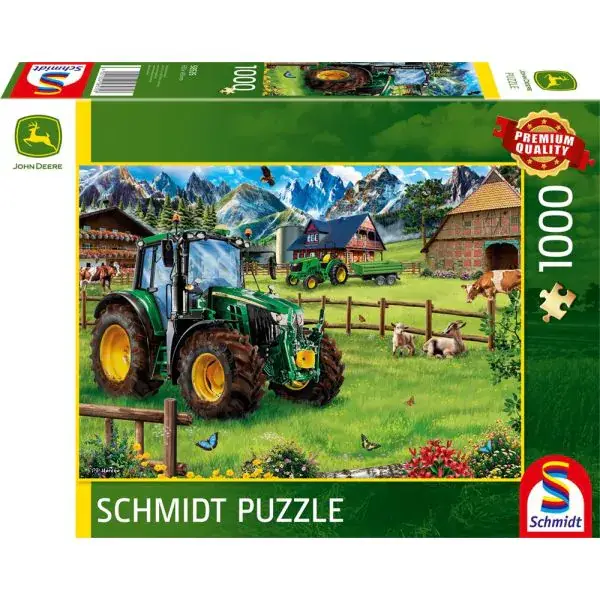 Schmidt Spiele John Deere: Alpenvorland mit Traktor 6120M, 1.000 Teile Puzzle Große Rabatte