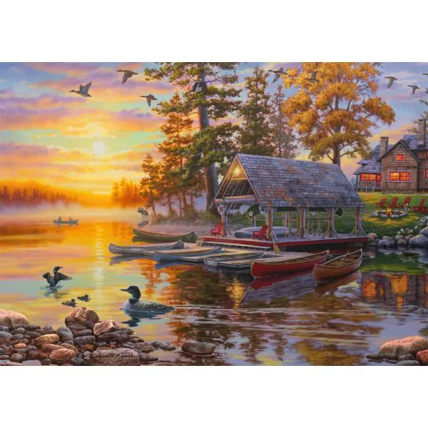 Schmidt Spiele Darrel Bush: Bootshaus mit Kanus, 1.000 Teile Puzzle Saisonale Angebote