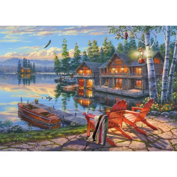 Schmidt Spiele Darrel Bush: Seeufer am Loon Lake, New York, 1.000 Teile Puzzle Kauf eins, bekomm eins gratis
