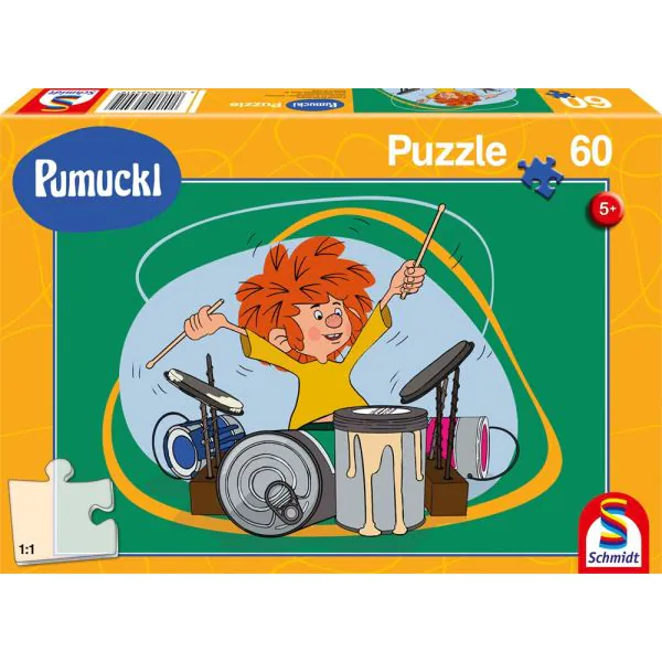Schmidt Spiele Pumuckl: Pumuckl spielt Schlagzeug, 60 Teile Kinderpuzzle