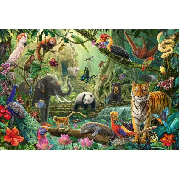 Schmidt Spiele Bunte Tierwelt im Dschungel, 100 Teile Kinderpuzzle Bis zu 50% Rabatt