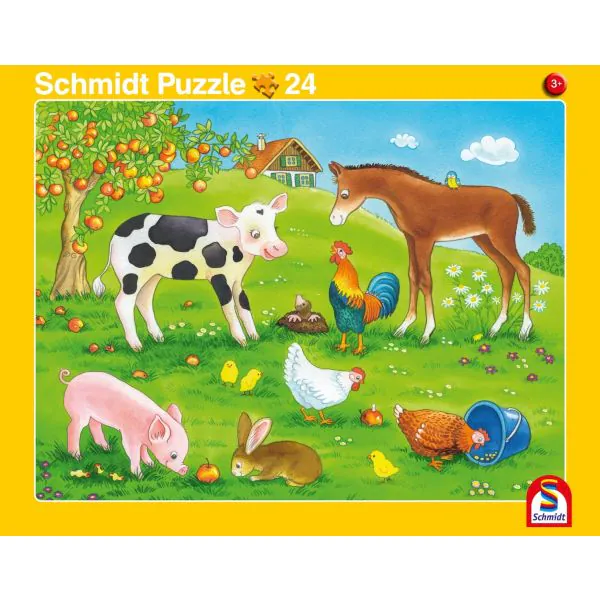 Schmidt Spiele 2 Kinder Rahmenpuzzle, 16 Teile Kuschelige Tierfreunde, 24 Teile Niedliche Tierkinder Discount Store für neue Produkte