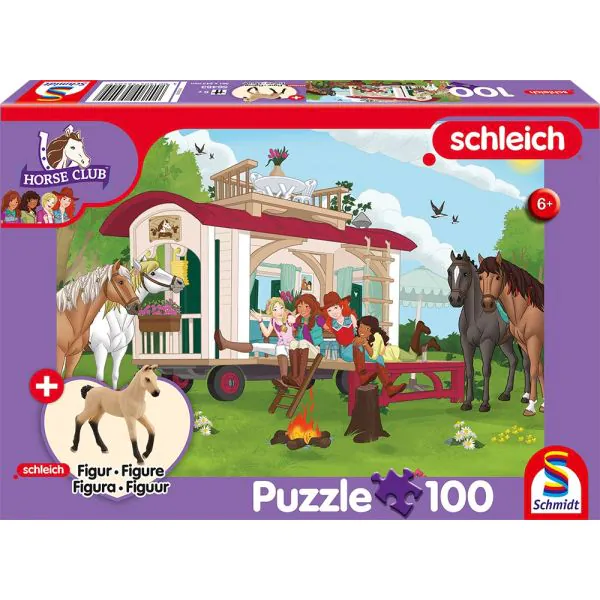 Schmidt Spiele Schleich ®: Horse Club - Hannoveraner Fohlen, Falbe, 100 Teile Kinderpuzzle mit Add-on (eine Original Figur) Kostenloser Versand international
