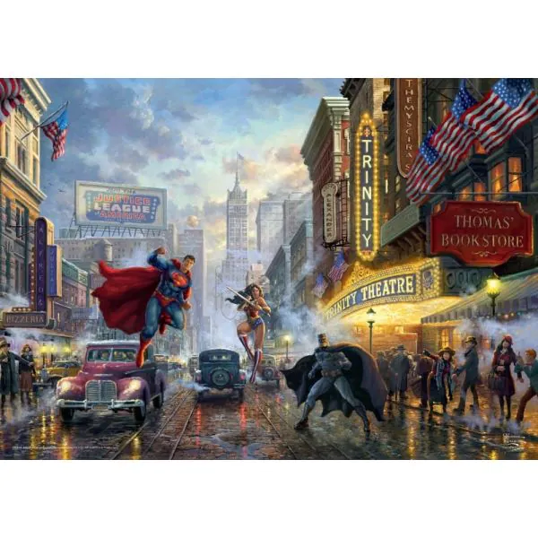 Schmidt Spiele Thomas Kinkade Studios: Batman, Superman and Wonder Woman – The Trinity, 1.000 Teile Puzzle Großer Ausverkauf