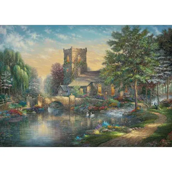 Schmidt Spiele Thomas Kinkade Studios: Willow Wood Chapel, 1.000 Teile Puzzle Online Shopping