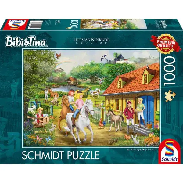 Schmidt Spiele Thomas Kinkade Studios: Bibi & Tina – Spaß auf dem Martinshof, 1.000 Teile Puzzle