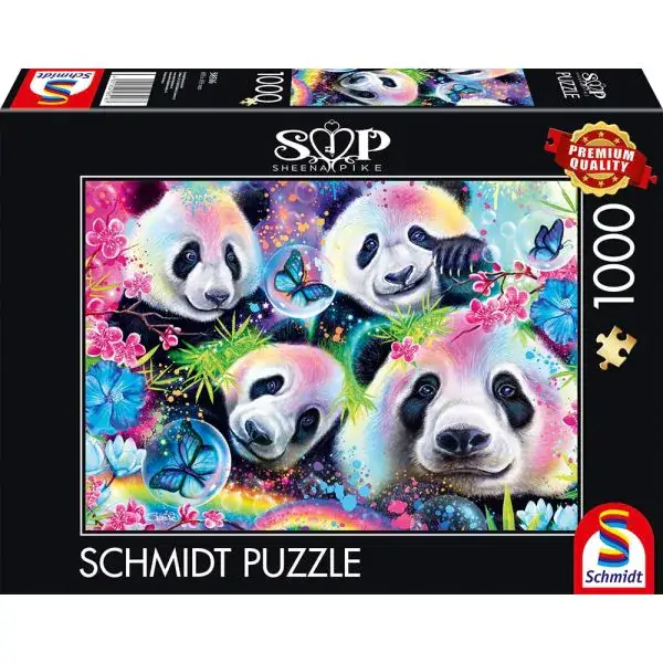 Schmidt Spiele Sheena Pike: Neon Blumen-Pandas, 1.000 Teile Puzzle Bestseller