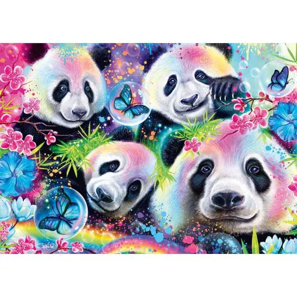 Schmidt Spiele Sheena Pike: Neon Blumen-Pandas, 1.000 Teile Puzzle Bestseller