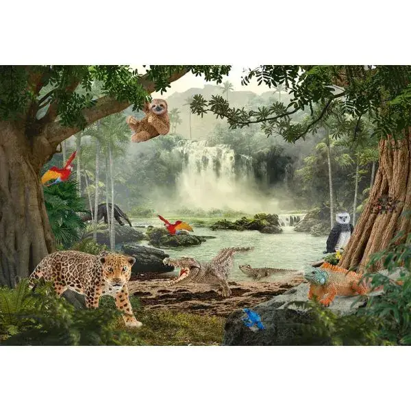 Schmidt Spiele Schleich ®: Wild Life - Im Regenwald, 100 Teile Kinderpuzzle mit Add-on (eine Original Krokodil junges Figur) JETZT KAUFEN