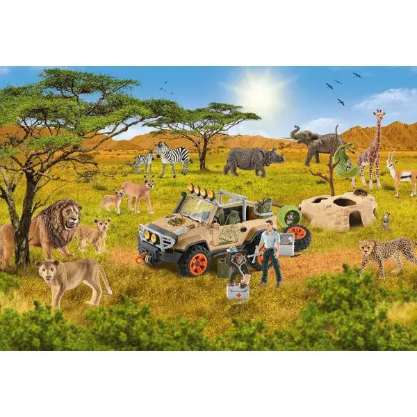 Schmidt Spiele Schleich ®: Wild Life - In der Sarvanne, 60 Teile Kinderpuzzle mit Add-on (eine Original Baby Löwenjunge Figur) Neueste Stile