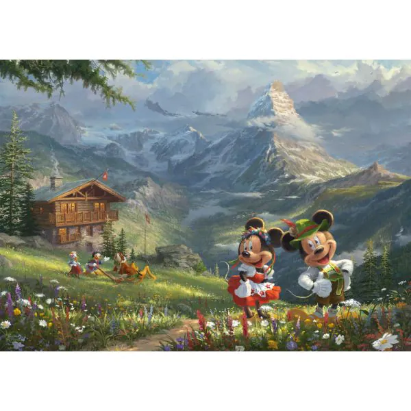 Schmidt Spiele Thomas Kinkade Studios: Disney Dreams Collections - Mickey & Minnie in den Alpen , 1.000 Teile Puzzle Kostenloser Versand international