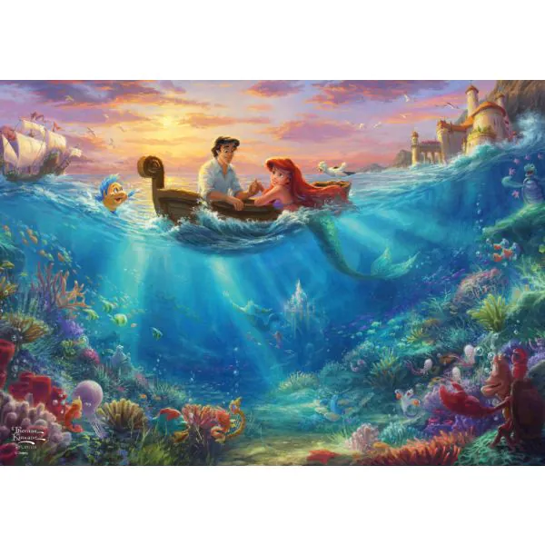 Schmidt Spiele Thomas Kinkade Studios: Disney - Arielle in der Nostalgie Metalldose, 500 Teile Puzzle zollfrei