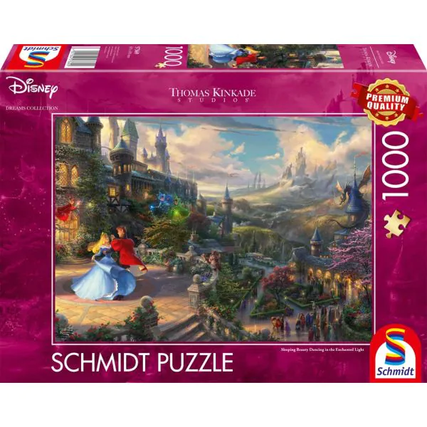 Schmidt Spiele Thomas Kinkade Studios: Disney Dreams Collections - Sleeping Beauty Dancing in the Enchanted Light, 1.000 Teile Puzzle Fabrikverkauf