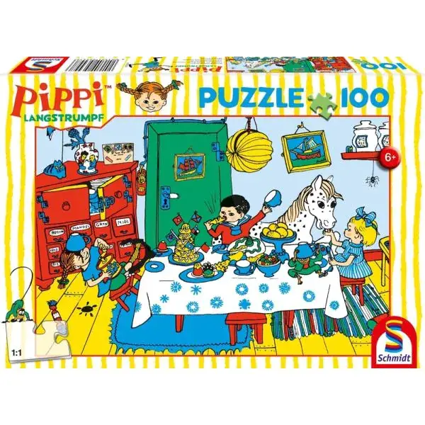 Schmidt Spiele Pippi™ Langstrumpf: Kaffeekränzchen mit Pippi, 100 Teile Kinderpuzzle