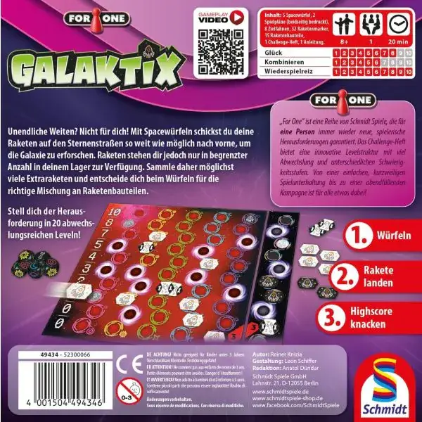 Schmidt Spiele For One – Galaktix, Familienspiel VIP-Rabatte