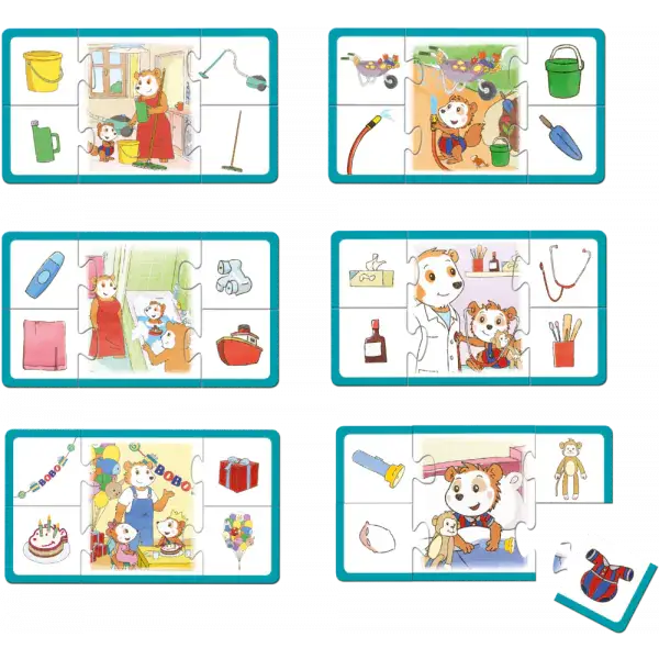Schmidt Spiele Bobo Siebenschläfer, Was gehört wozu? Speichern exportieren