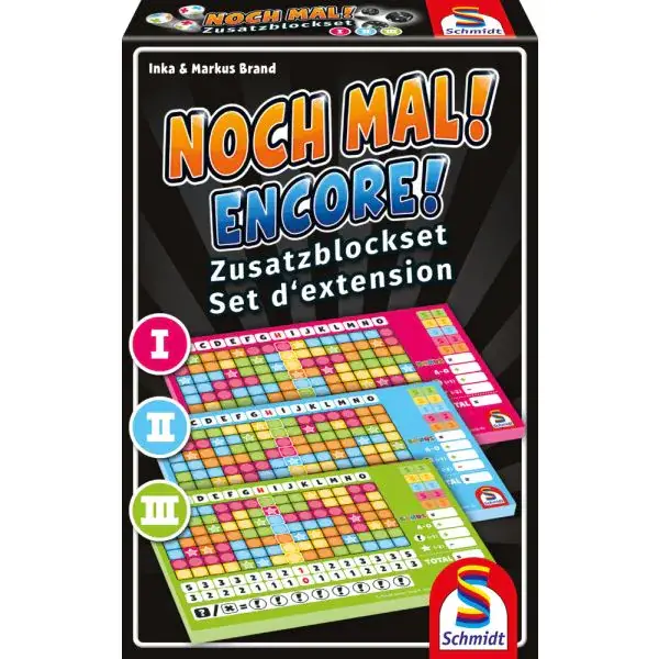 Schmidt Spiele Noch mal! - Zusatzblöcke (Nr. I, II, III) - Set in einer Schachtel (3 Zusatzblöcke mit jeweils 75 Blatt) Günstiger Verkauf