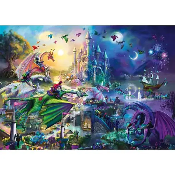 Schmidt Spiele Rose Cat Khan: Nächtlicher Drachen-Wettstreit, 1.000 Teile Puzzle Sonderangebote