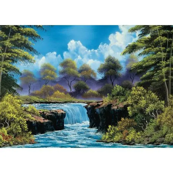 Schmidt Spiele Bob Ross: Wasserfall auf der Lichtung, 1.000 Teile Puzzle Kostenlose Rückgabe
