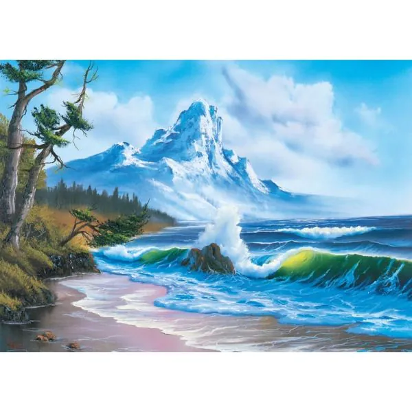 Schmidt Spiele Bob Ross: Berg am Meer, 1.000 Teile Puzzle Begrenzte Freigabe