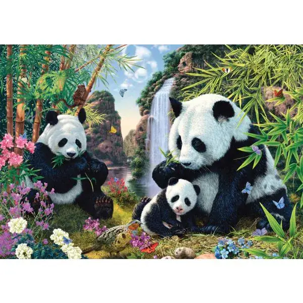 Schmidt Spiele Pandafamilie am Wasserfall, 500 Teile Puzzle 50% Rabatt mit kostenlosem Versand