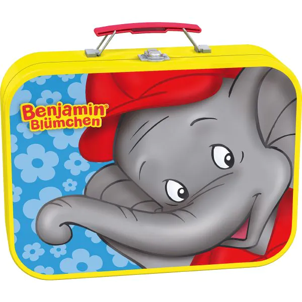 Schmidt Spiele Puzzle-Box: Benjamin Blümchen im Metallkoffer mit 4 Kinderpuzzles (2 x 26 und 2 x 48 Teile) Schlussverkauf
