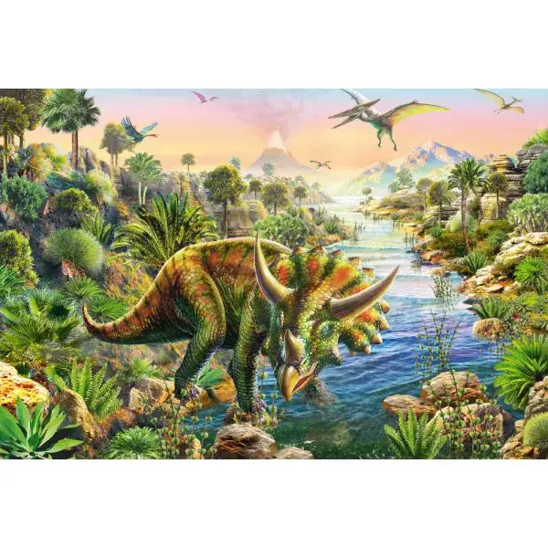 Schmidt Spiele Abenteuer mit den Dinosauriern, 3x48-teiliges Kinderpuzzle Fabrikverkauf