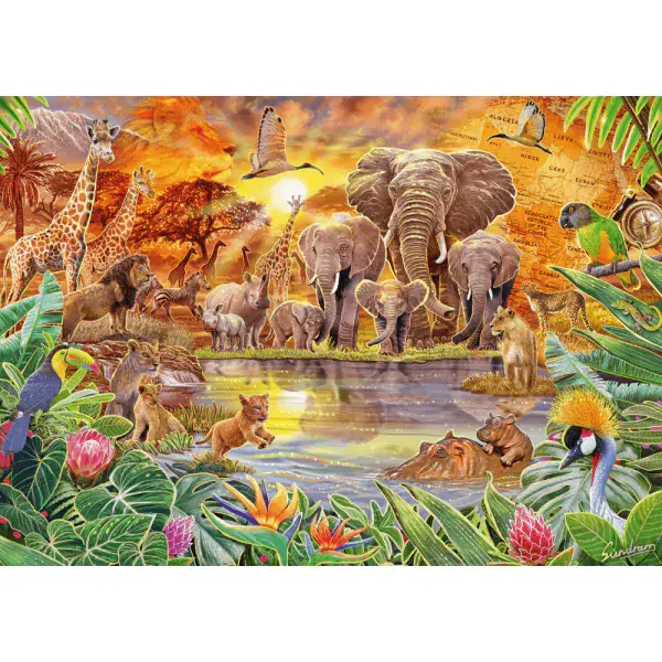 Schmidt Spiele Steve Sundram: Afrikas Tiere, 1.000 Teile Puzzle Begrenztes Angebot