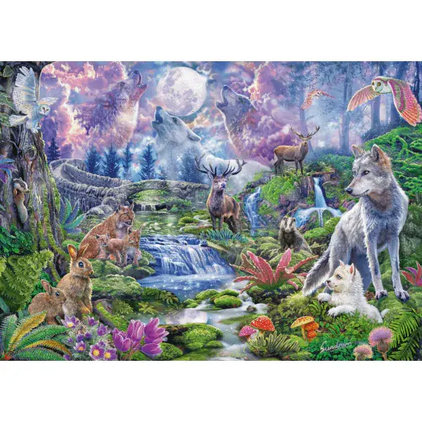 Schmidt Spiele Steve Sundram: Wildtiere im Mondschein, 1.000 Teile Puzzle Exklusivangebot