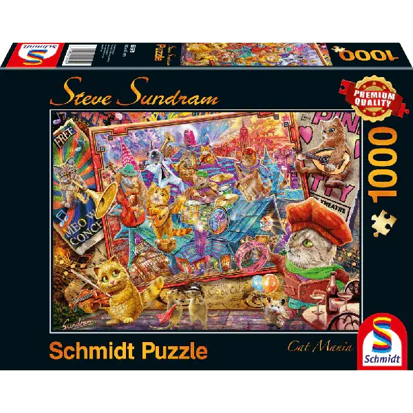 Schmidt Spiele Steve Sundram: Katzenmanie, 1.000 Teile Puzzle Saisonschlussverkauf