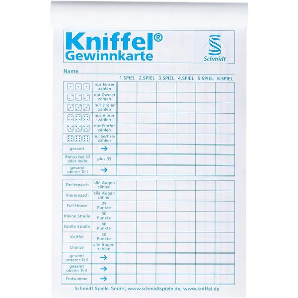 Schmidt Spiele Großer Kniffelblock (100 Blatt) Riesige Rabatte