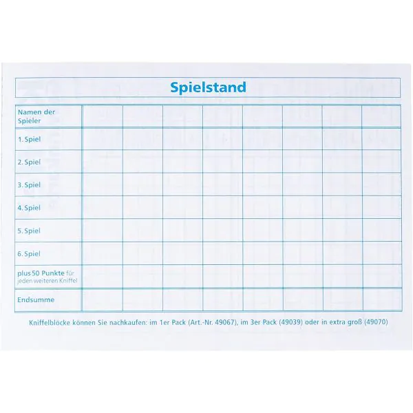 Schmidt Spiele Großer Kniffelblock (100 Blatt) Riesige Rabatte