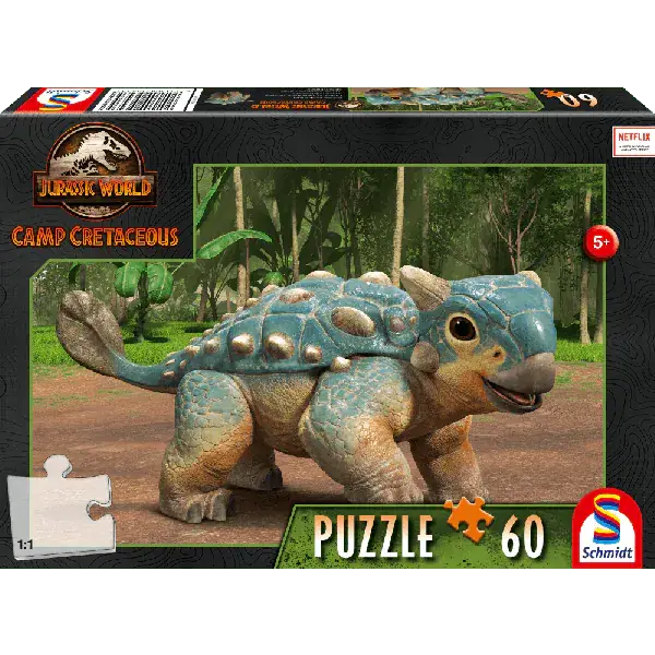 Schmidt Spiele Jurassic World: Camp Cretaceous - Der Ankylosaurus Bumpy, 60 Teile Kinderpuzzle